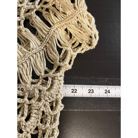 Boston Proper Womens Poncho Top Size XS Beige Crochet Relaxed Fairy Hippie Boho - Picture 6 of 8